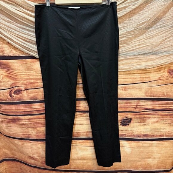 DONCASTER black Poly Side Zip High Waist Straight Leg Dress Pants 10p - Picture 1 of 10